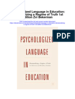 Psychologized Language in Education Denaturalizing A Regime of Truth 1St Edition Zvi Bekerman All Chapter