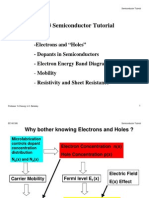 EE143 Semiconductor Tutorial: - Electrons and "Holes" - Dopants in Semiconductors - Electron Energy Band Diagram