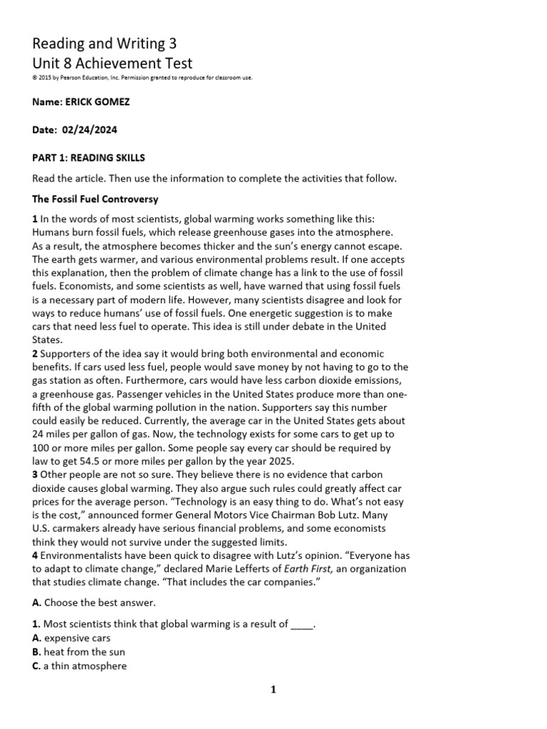 Reading and writing northstar 3 unit 8 pdf climate change