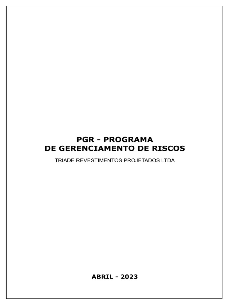 Programa de Gerenciamento de Riscos NR 1 | PDF | Fator de risco ...