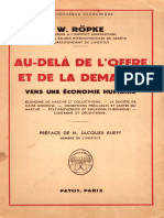 Roepke Wilhelm Au Dela de Loffre Et de La Demande