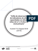 Grilla de Observación de Indicadores de Altas Capacidades en Niños y Niñas de 6 A 8 Años