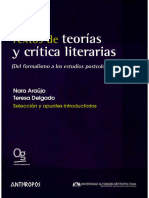 Textos de teorias y critica literarias. Del formalismo a los estudios poscoloniales. El arte como artificio