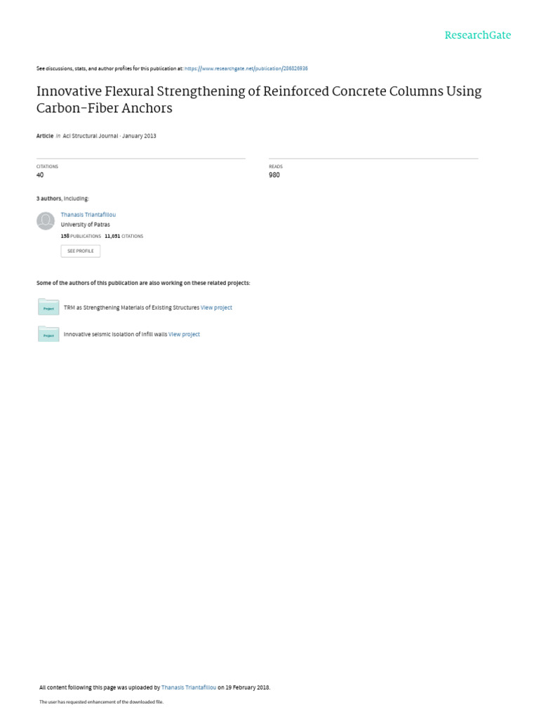 Innovative Flexural Strengthening of Reinforced Concrete Columns Using ...