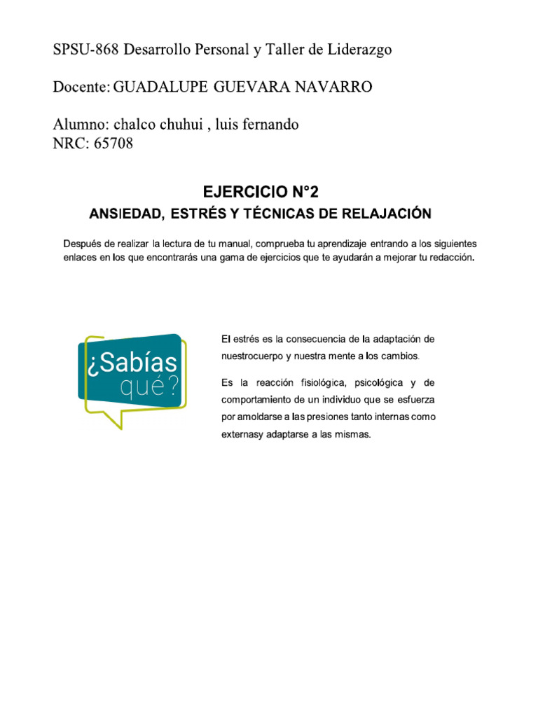 Ejercicio - U002 Luis F | PDF