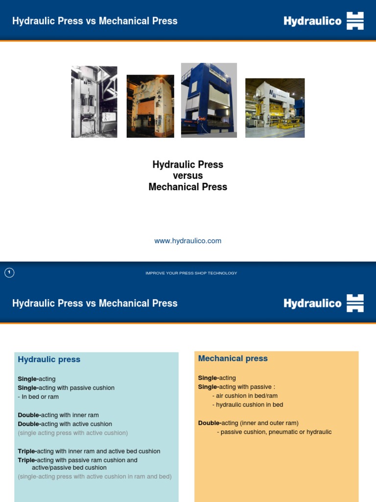 Hydraulic Vs Mechanical PDF Mechanical Engineering Manufactured Goods