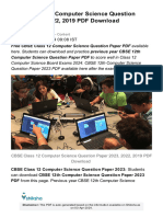 CBSE Class 12 Computer Science Question Paper 2023, 2022, 2019 PDF Download