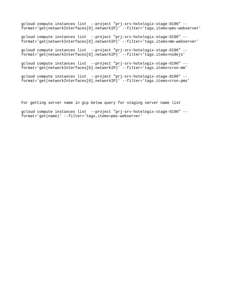 Gcp cli commands pdf