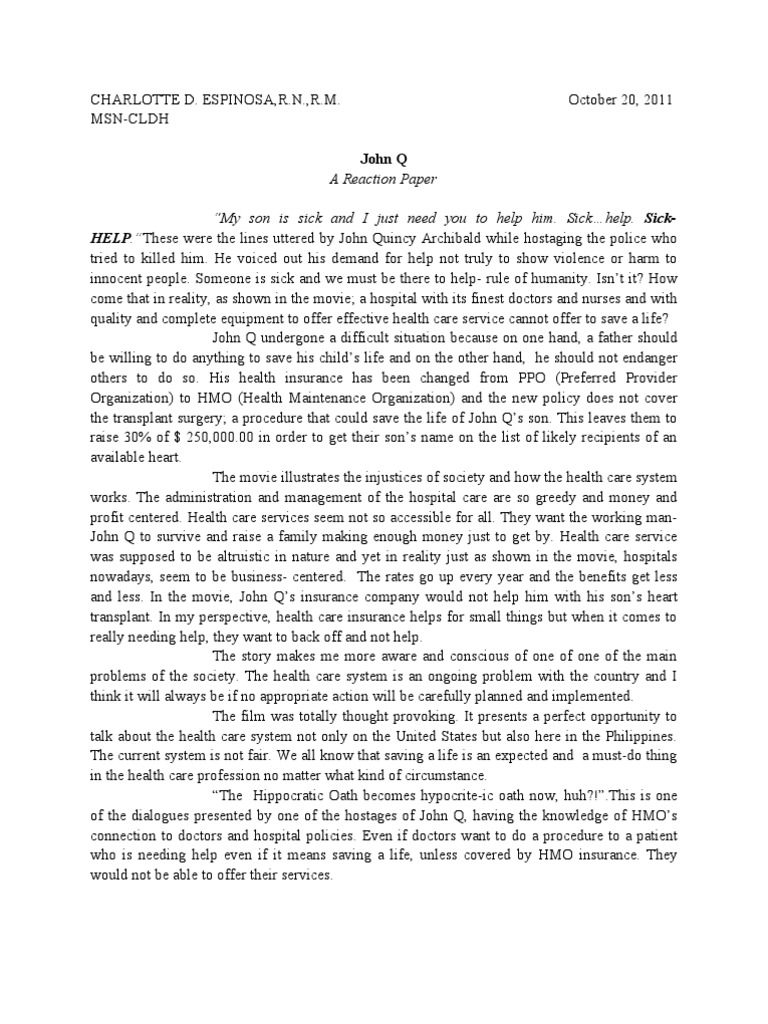 Reader response essay conclusion