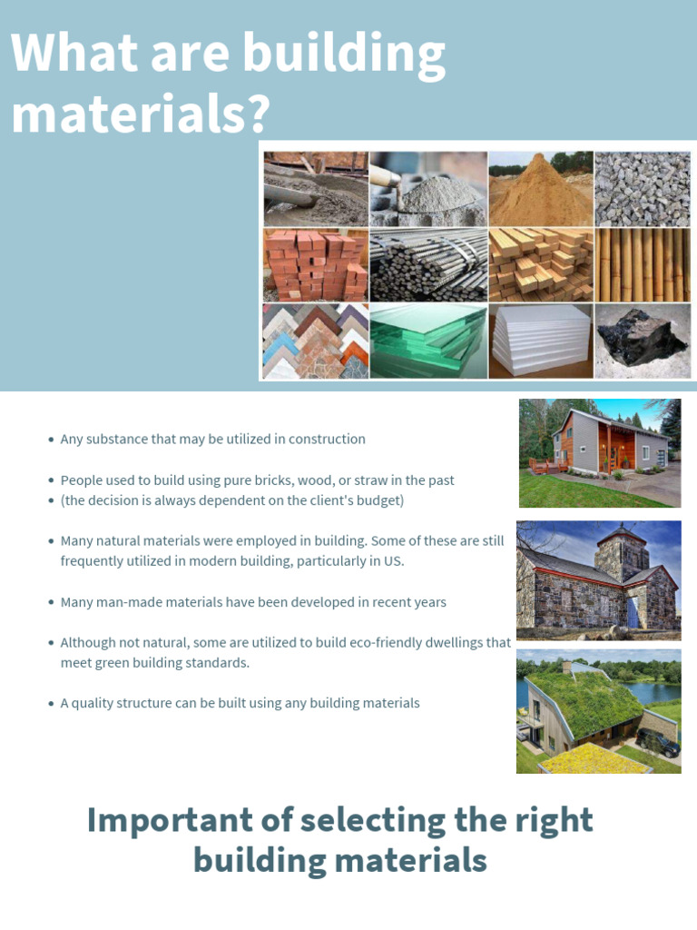 Building Materials: Types & Uses | PDF | Glasses | Building Materials