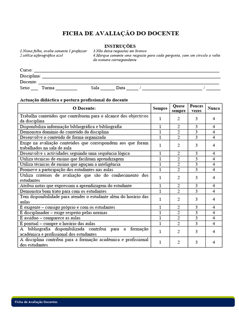 Avaliação de Desempenho Docente | PDF | Aprendizado