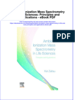 Book PDF Ambient Ionization Mass Spectrometry in Life Sciences Principles and Applications PDF Full Chapter