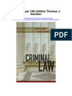 Criminal Law 13Th Edition Thomas J Gardner Full Chapter