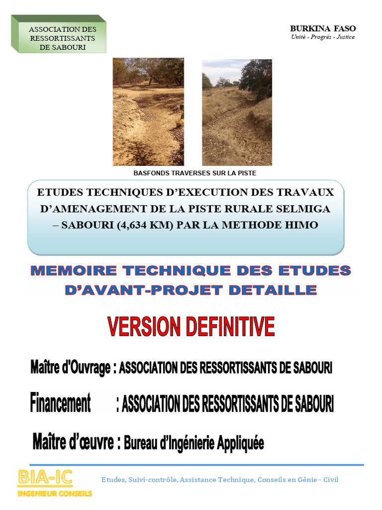 Aménagement de la Piste Selmiga-Sabouri HIMO | PDF | Ruisseau ...