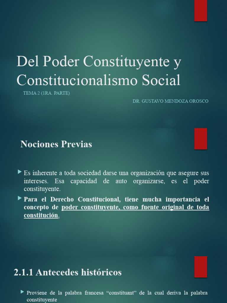 Poder Constituyente y Constitucionalismo | PDF | Constitución | Soberanía
