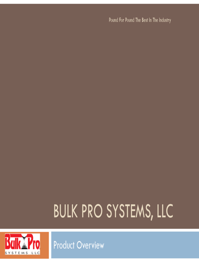 Bulk Pro Systems Product Overview | PDF | Relay | Switch