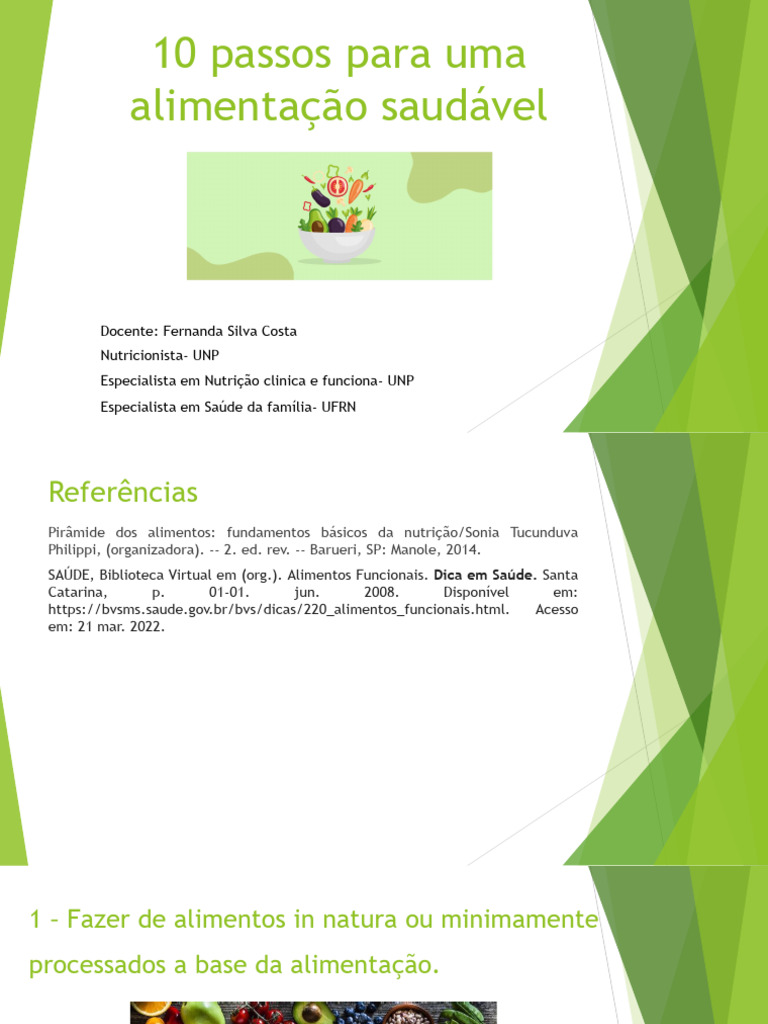 10 Passos Para Uma Alimentação Saudável Pdf Alimentos Soja