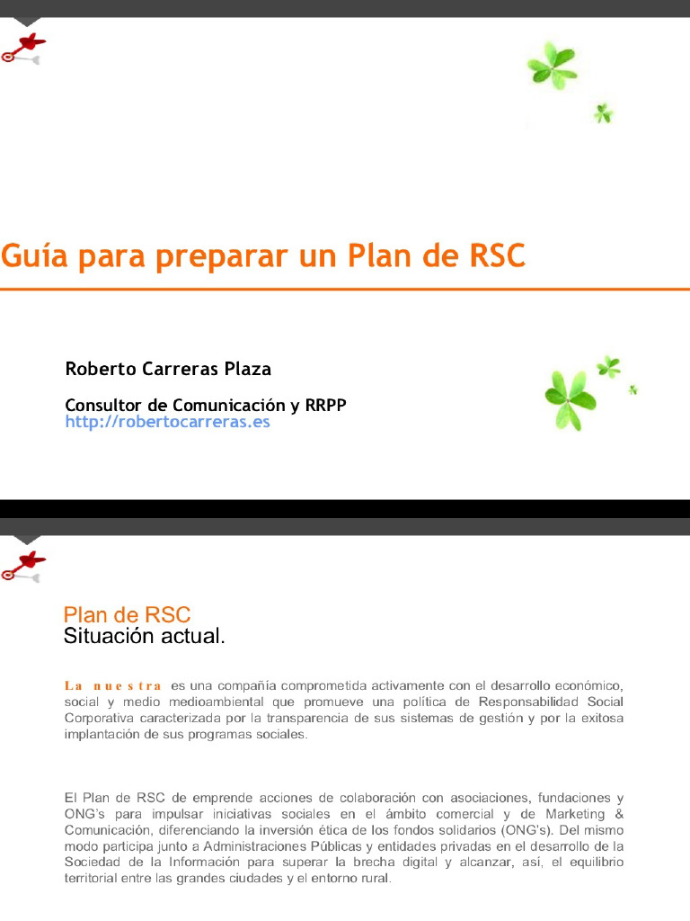 PDF Guia para Preparar Un Plan de Responsabilidad Social Corporativa ...