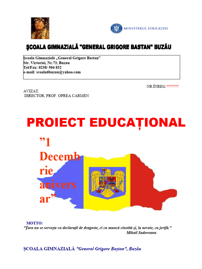 1 - Decembrie - Proiect Educational | PDF