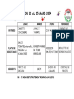 Menu Cantine Groupe Farandole - Semaine Du 11 Au 15 Mars 2024