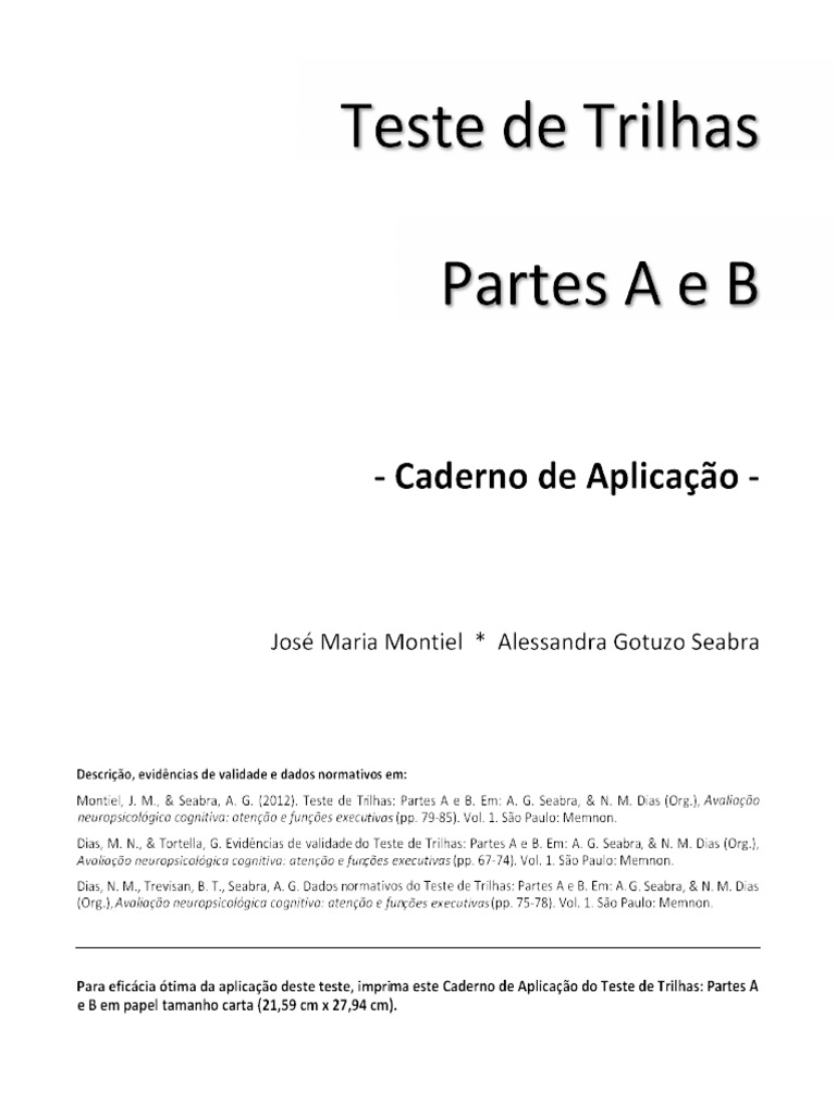 Teste de Trilha - Parte A e B | PDF