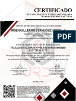 Certificado JOSE GUILLERMO BERMUDEZ AREVALO