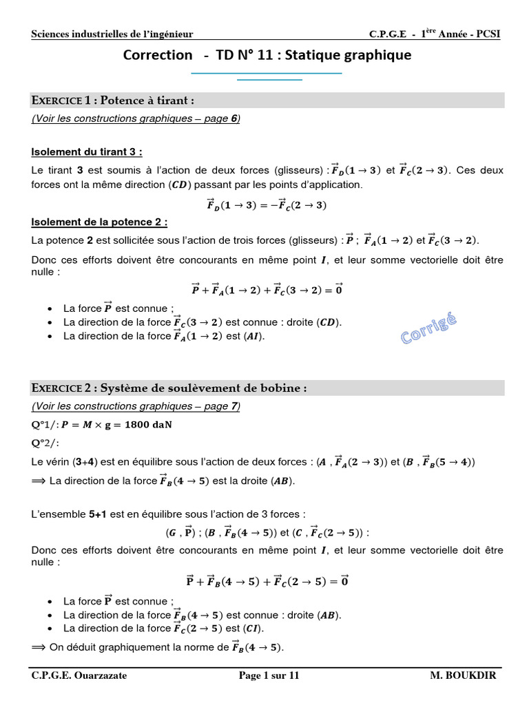 Correction TD Statique Graphique | PDF | Mécanique des milieux continus ...