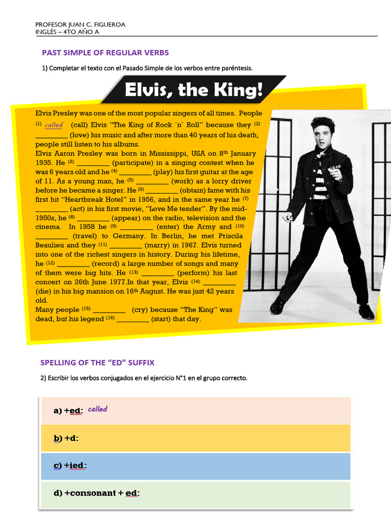 Elvis Past Simple | PDF | Elvis Presley