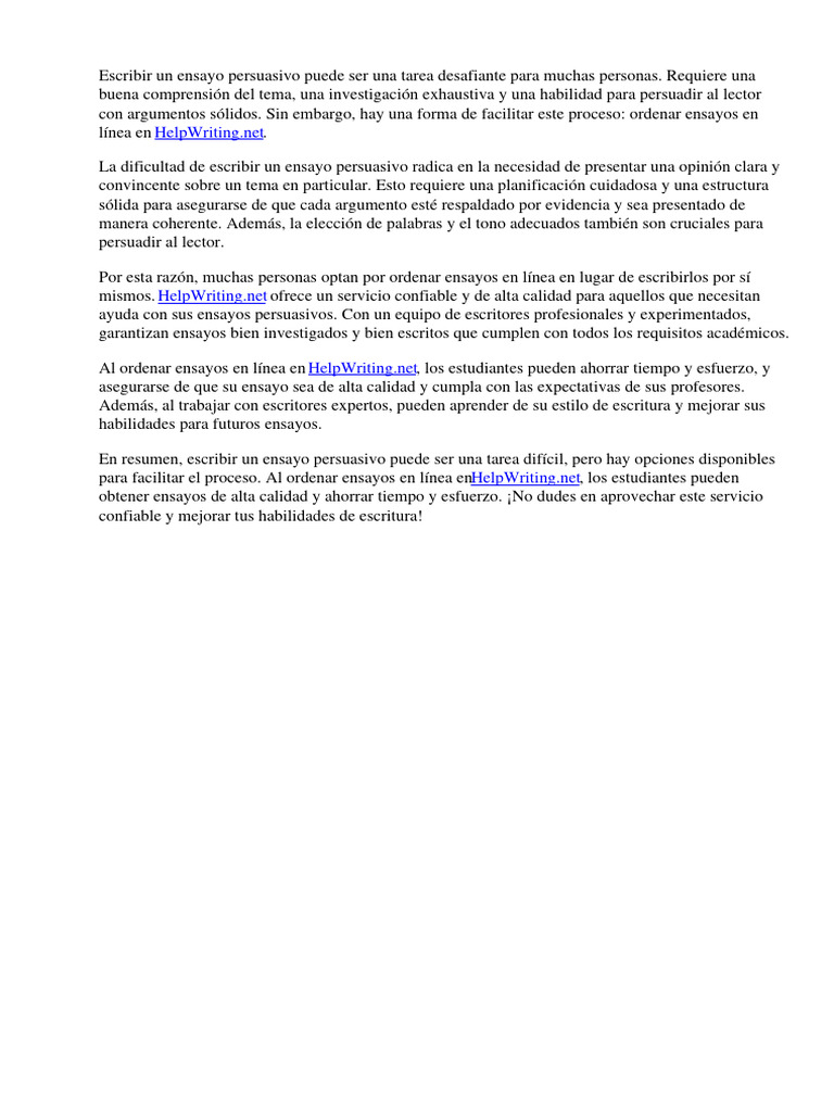 Guía para Escribir un Ensayo Persuasivo | PDF | Escritura ...
