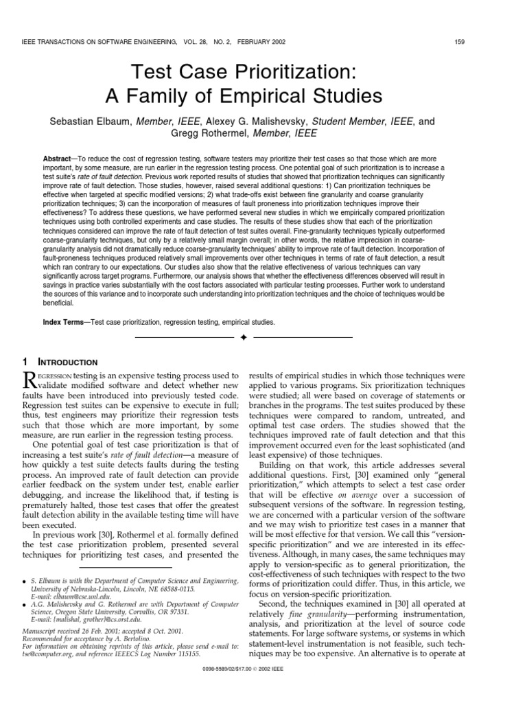 Test Case Prioritization Techniques | PDF | Analysis Of Variance | P Value