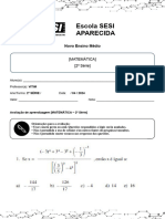 Prova 1 (Matemática) - 1º Bimestre