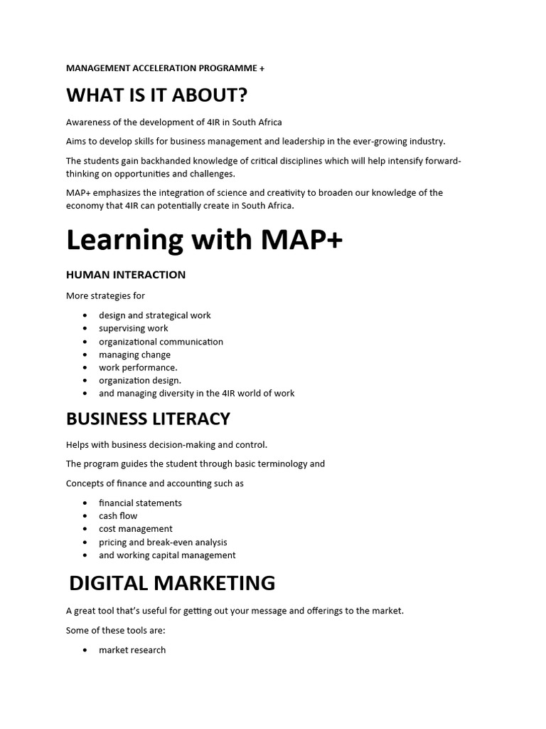 Management Acceleration Programme | PDF | Innovation | Market (Economics)