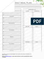 Weekly Menu Planner Grocery List Formal-A4