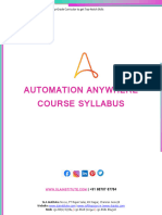 Automation Anywhere Course Syllabus