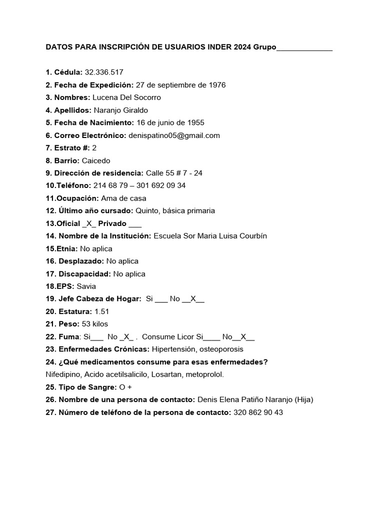 DATOS PARA INSCRIPCIÓN DE USUARIOS INDER 2024 Grupo PDF