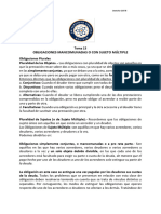 Tema N° 13 Obligaciones Mancomunadas o con sujeto multiple