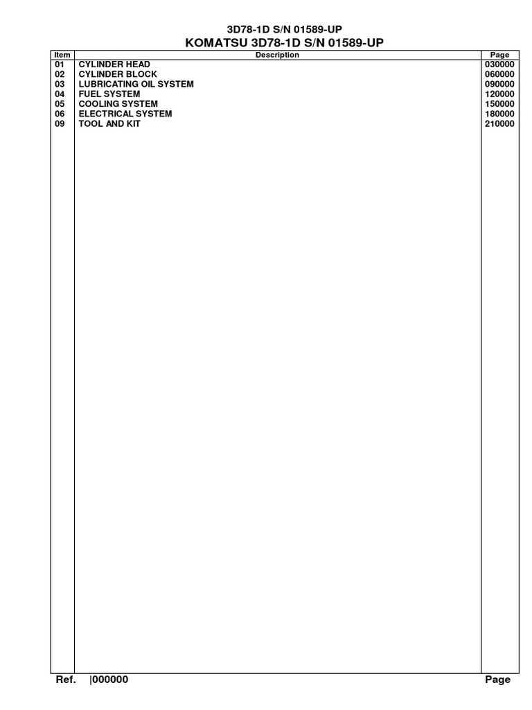 Komatsu 3D78-1D Parts Catalog | PDF | Piston | Engine Technology