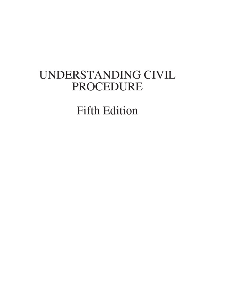 UNDERSTANDING CIVIL PROCEDURE PDF Personal Jurisdiction