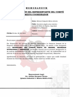 Memorandum de Designación Del Representante Del Comité Mixto/Coordinador