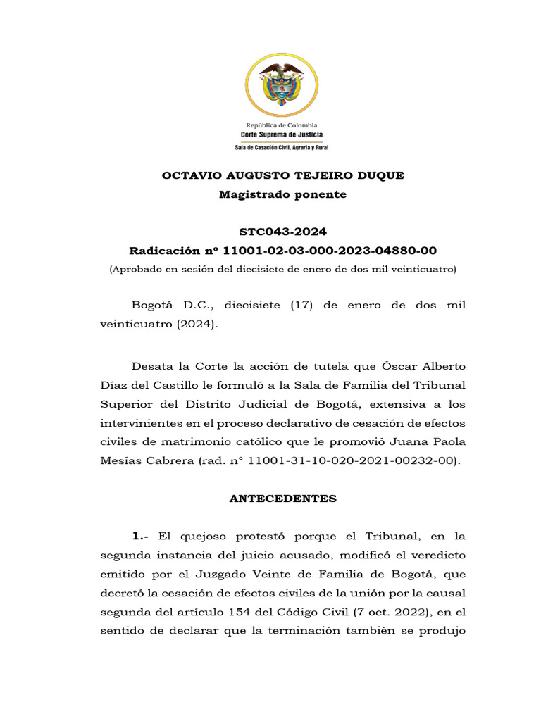 Análisis de la STC043-2024 sobre violencia de género | PDF | Género