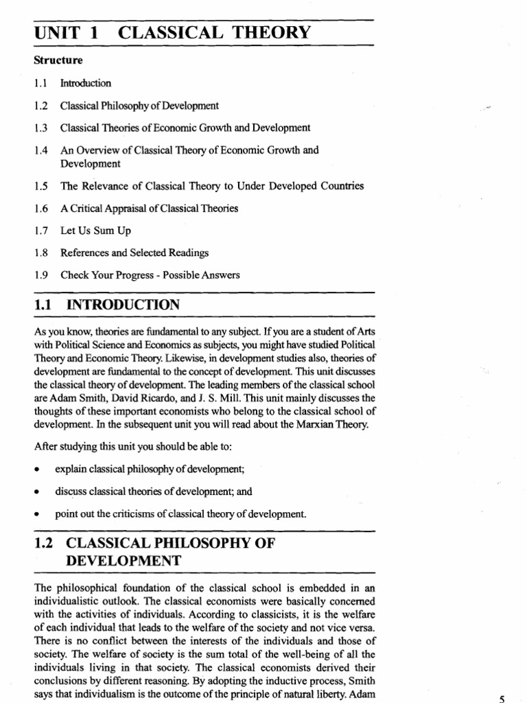 What Are The Classical Theories Of Economic Development