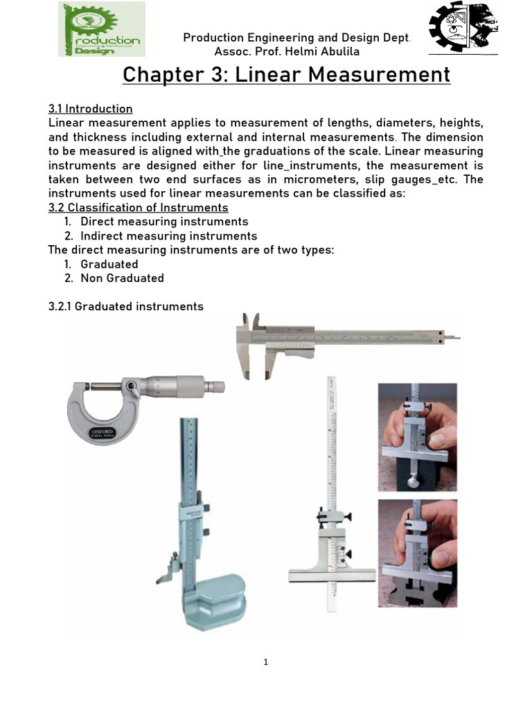 Types of Linear Measuring Instruments | PDF | Tools