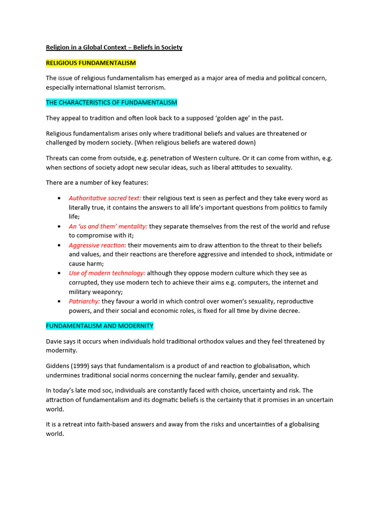 Grade 4 Project on Global Religion | PDF | Secularism | Fundamentalism