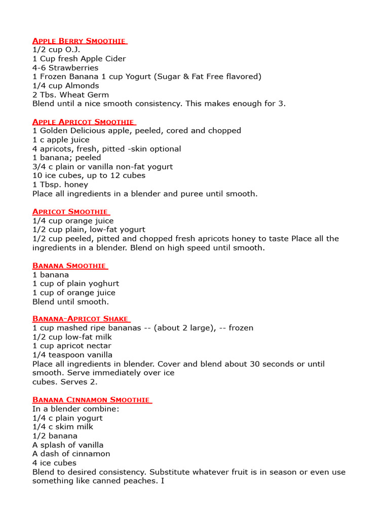 150 Smoothie Recipes | PDF | Smoothie | Juice