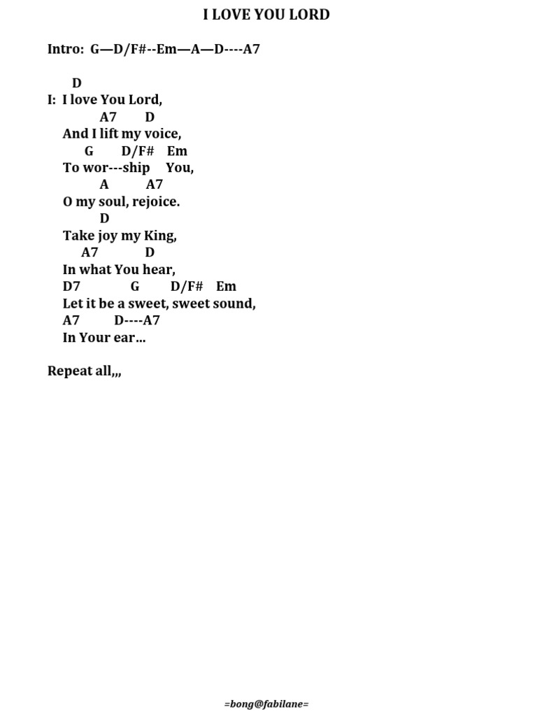 I Love You Lord | PDF | Language Arts & Discipline