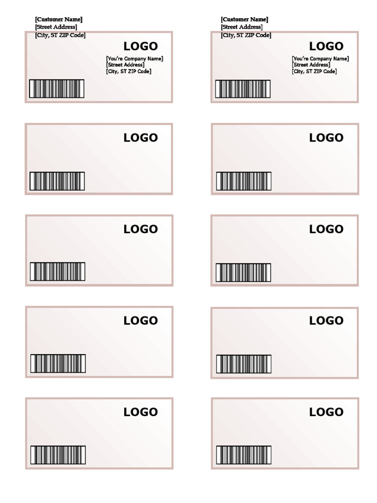 Shipping Label Template | PDF