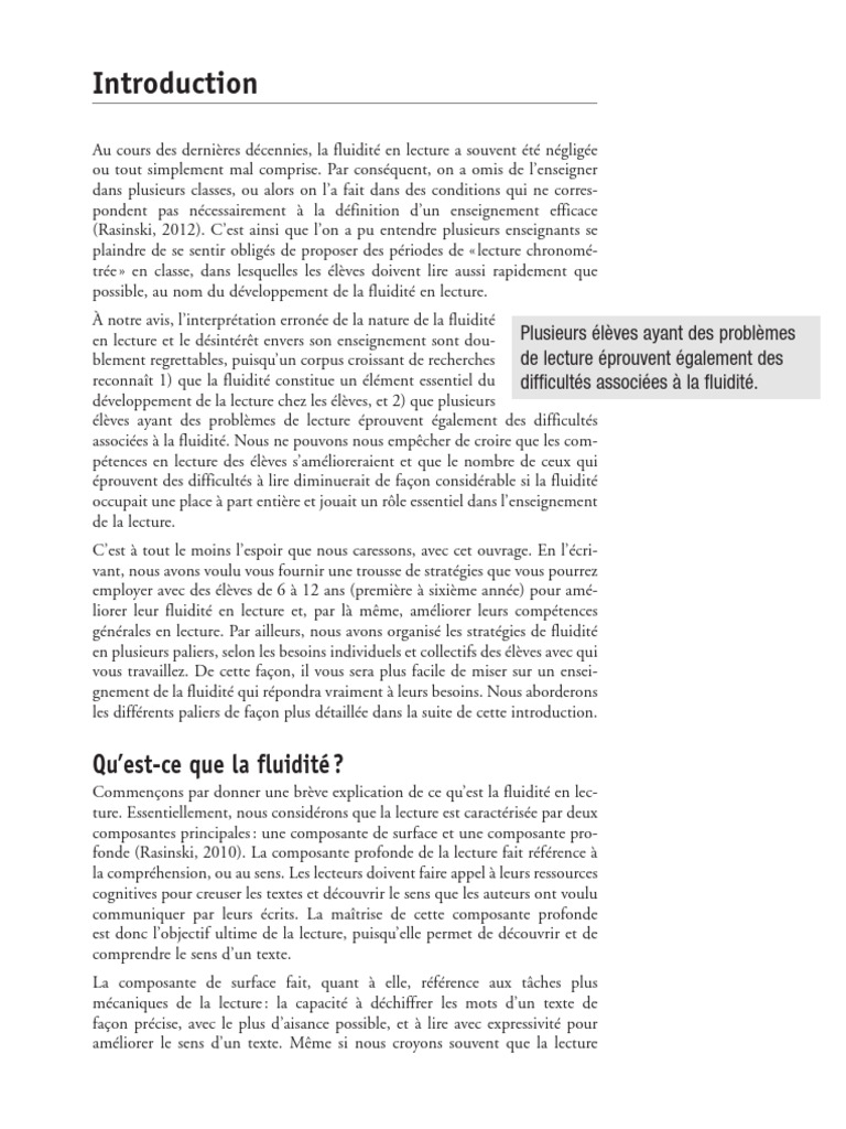Améliorer la fluidité en lecture | PDF | Apprentissage | Sciences ...