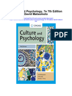 Culture and Psychology 7E 7Th Edition David Matsumoto Full Chapter