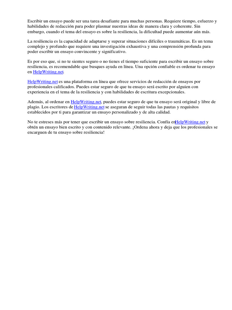 Ensayo sobre la resiliencia pdf scribd online services