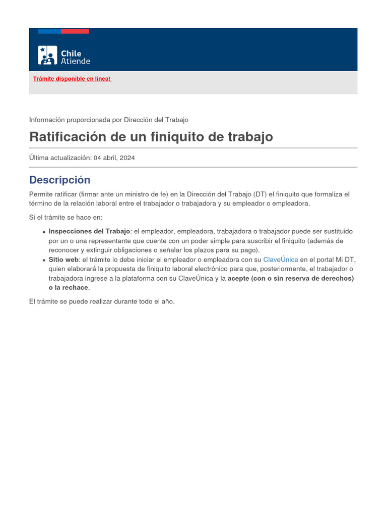 Ratificación de Finiquito Laboral Online | PDF | Documento de identidad